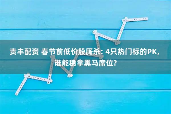 责丰配资 春节前低价股厮杀: 4只热门标的PK, 谁能稳拿黑马席位?